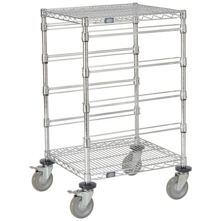Global Industrial 4 Level Chrome Wire Cart, 21L x 24W x 45H 269562
